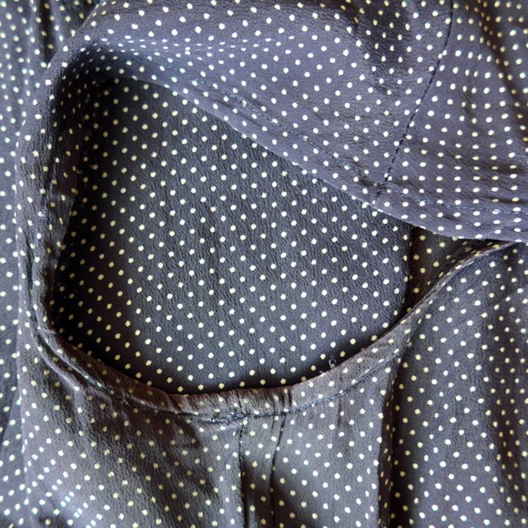 Vintage Yves Saint Laurent Women 2-4 Polka Dot Silk Shell - Picture 10 of 14